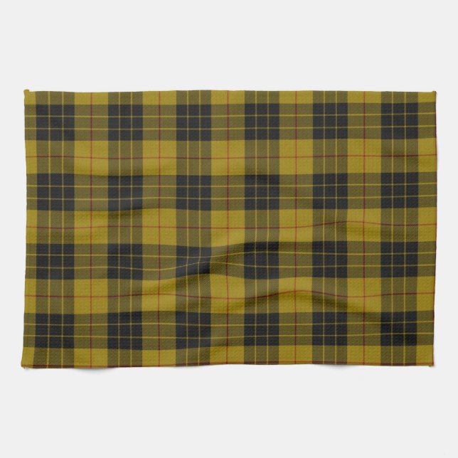 MacLeod tartan yellow black plaid Tea Towel (Horizontal)