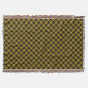 MacLeod tartan yellow black plaid Throw Blanket