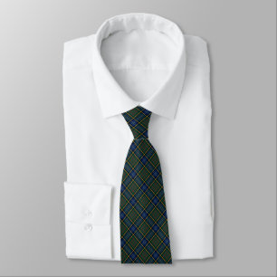 MacMillan Clan Hunting Tartan Blue and Green Plaid Tie