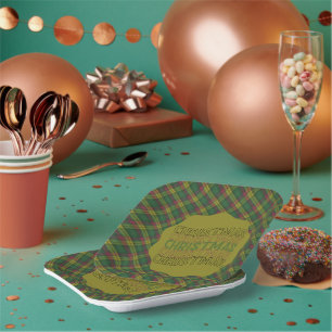 MacMillan Old Ancient Scottish Tartan Christmas  Paper Plate