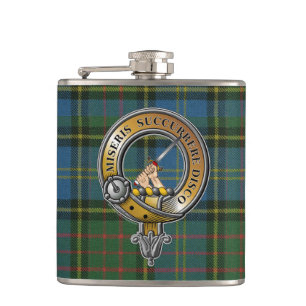 MacMillan Tartan & Badge Hip Flask