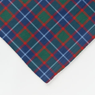 MacNab Clan Bright Blue, Green, and Red Tartan Fleece Blanket