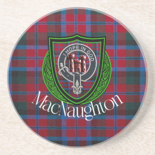 MacNaughton Scottish Clan Tartan & Crest Coaster