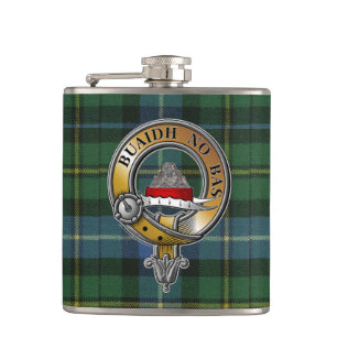 MacNeil-Barra Tartan & Badge Hip Flask