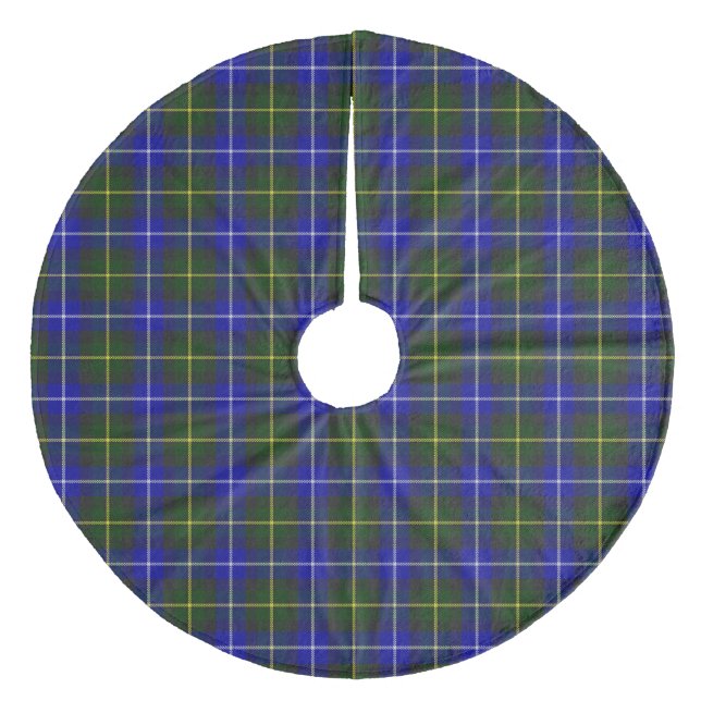 Macneil of Barra tartan blue green plaid Fleece Tree Skirt (Front)