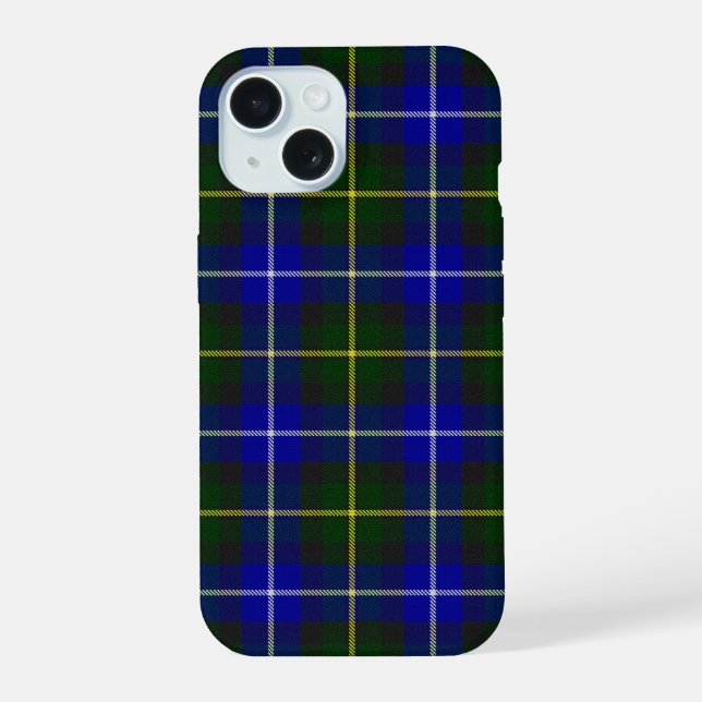 Macneil of Barra tartan blue green plaid iPhone 15 Case (Back)