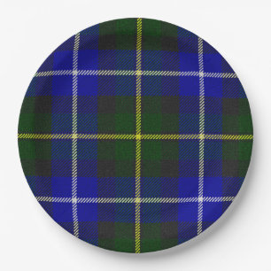 Macneil of Barra tartan blue green plaid Paper Plate