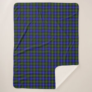 Macneil of Barra tartan blue green plaid Sherpa Blanket