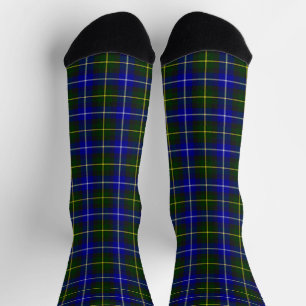 Macneil of Barra tartan blue green plaid Socks