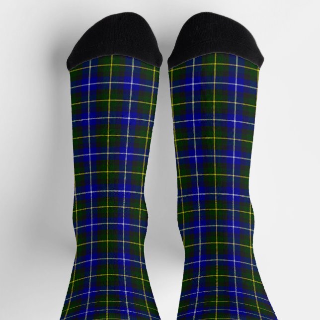 Macneil of Barra tartan blue green plaid Socks (Top)