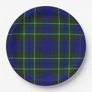 Macneil of Colonsay tartan blue green plaid Paper Plate