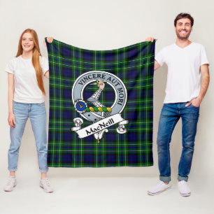 MacNeill Of Colonsay Hunting Clan Badge Tartan Pla Fleece Blanket