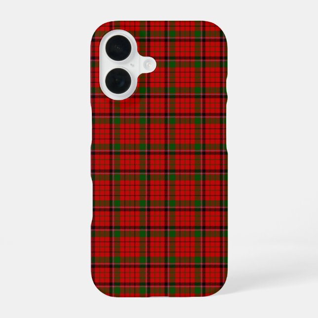 MacNicol tartan red green plaid iPhone 16 Case (Back)