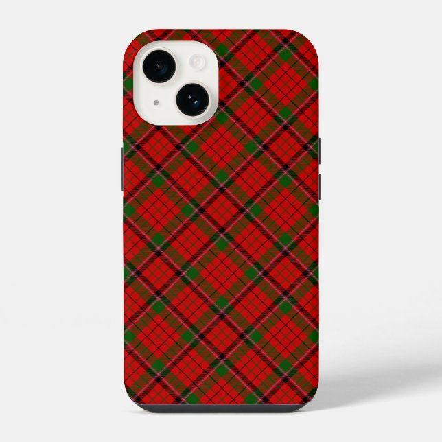 MacNicol tartan red green plaid iPhone Case (Back)