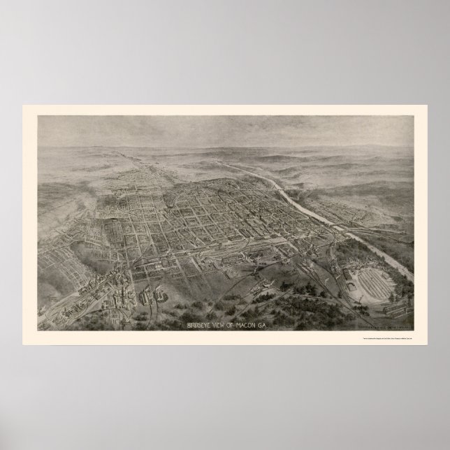 Macon, GA Panoramic Map - 1912 Poster (Front)
