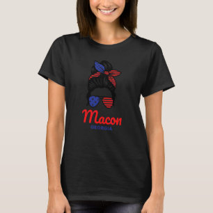 Macon Georgia Retro Messy Bun T-Shirt
