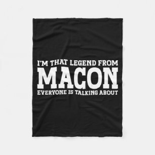 Macon Hometown Ga Georgia Home Roots Funny City Fleece Blanket