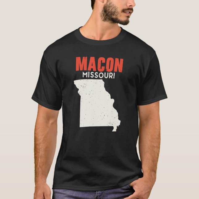 Macon Missouri USA State America Travel Missourian T-Shirt (Front)