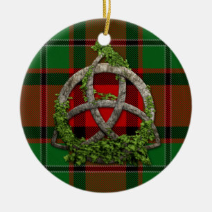 MacPhail Tartan And Celtic Trinity Knot Ceramic Ornament