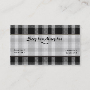 Macphee Clan Traditional Tartan Plaid Custom Business Card
