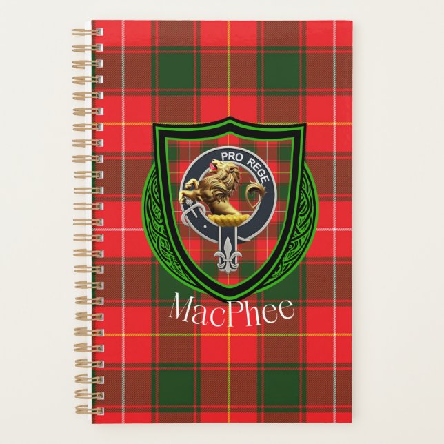 MacPhee Scottish Clan Tartan & Crest Planner (Front)