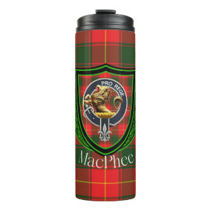 MacPhee Scottish Clan Tartan & Crest Thermal Tumbler