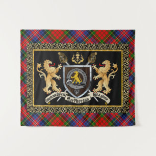 MacPherson Clan Badge & Motto w/Lions  Tapestry