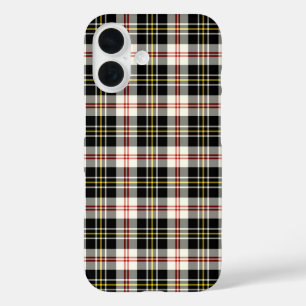MacPherson Clan Black and White Dress Tartan iPhone 16 Case