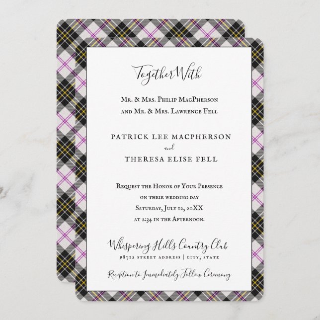 MacPherson Clan Tartan Scottish Plaid Invitation (Front/Back)