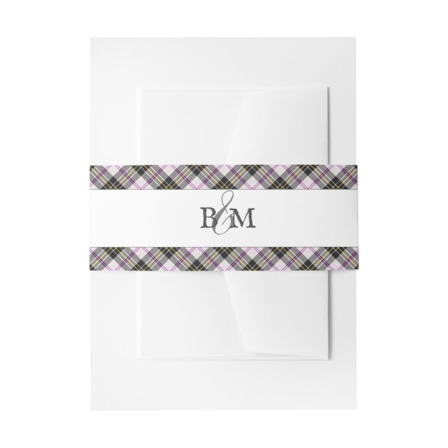 Macpherson Clan Tartan Scottish Plaid Invitation Belly Band (Front Example)