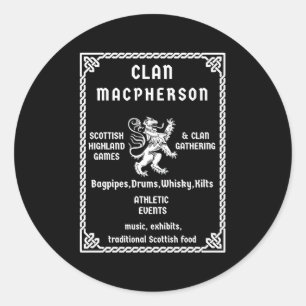 Macpherson Scottish Clan Descendant Classic Round Sticker