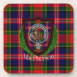 MacPherson Scottish Clan Tartan & Crest Coaster