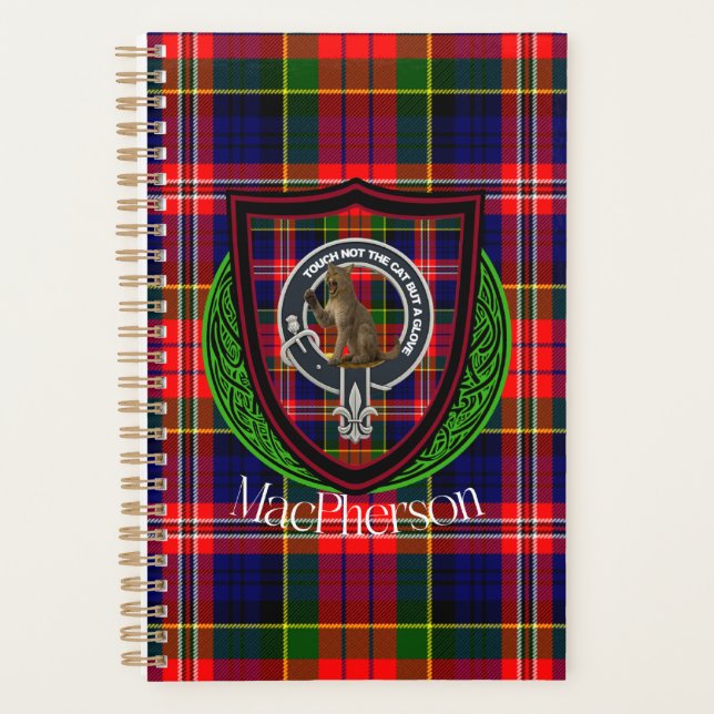 MacPherson Scottish Clan Tartan & Crest Planner (Front)