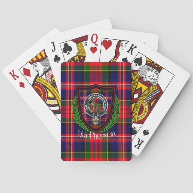 MacPherson Scottish Clan Tartan & Crest Playing Cards (Back)