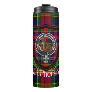 MacPherson Scottish Clan Tartan & Crest Thermal Tumbler