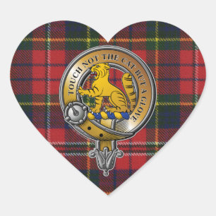 MacPherson Tartan & Badge Heart Sticker