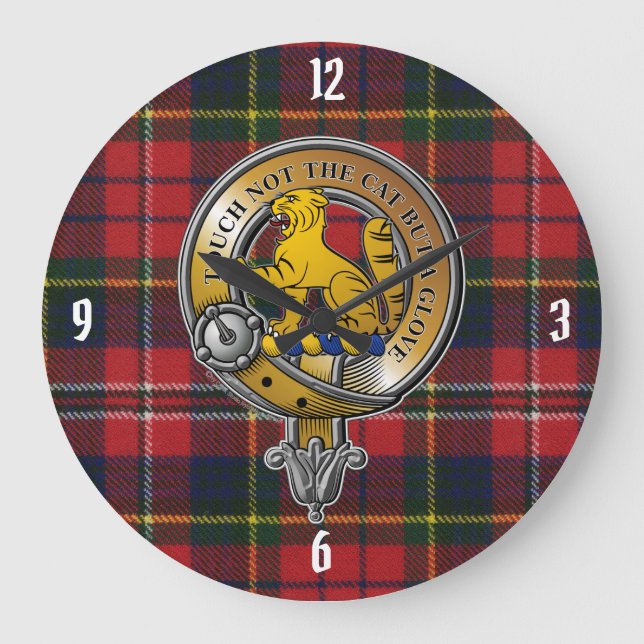 MacPherson Tartan & Badge Large Clock (Front)
