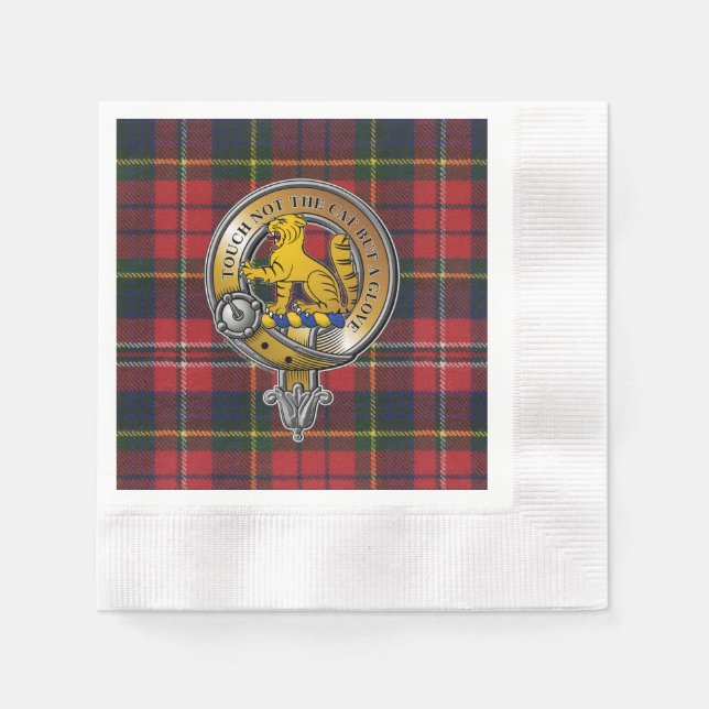 MacPherson Tartan & Badge Napkin (Front)