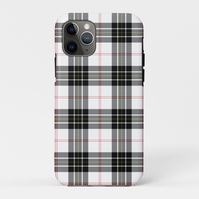 MacPherson tartan black white plaid Case-Mate iPhone Case (Back)