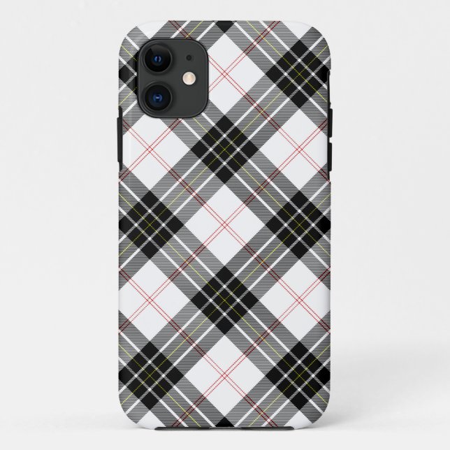 MacPherson tartan black white plaid Case-Mate iPhone Case (Back)