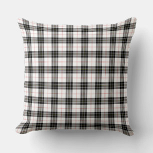 MacPherson tartan black white plaid Cushion