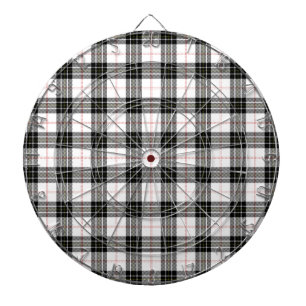 MacPherson tartan black white plaid Dartboard