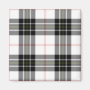MacPherson tartan black white plaid Magnet