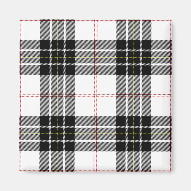 MacPherson tartan black white plaid Magnet (Front)
