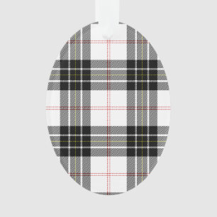 MacPherson tartan black white plaid Ornament