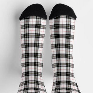 MacPherson tartan black white plaid Socks