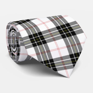 MacPherson tartan black white plaid Tie
