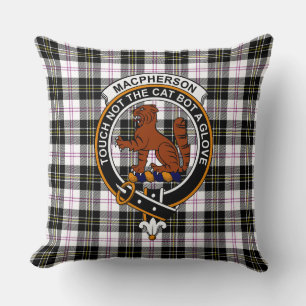 MacPherson Tartan, Clan Badge and Motto Pillow