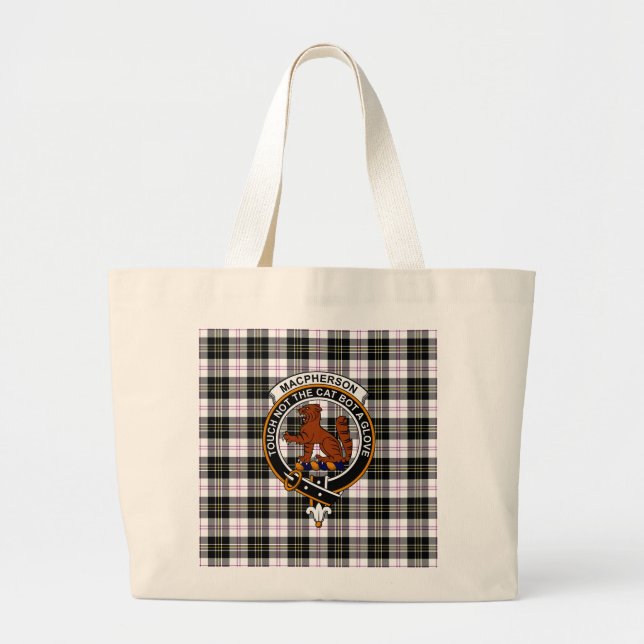 MacPherson Tartan, Clan Badge and Motto Tote (Front)