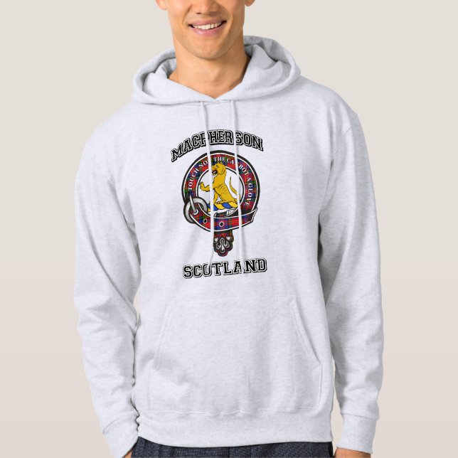MacPherson Tartan Clan Badge Athletic Style Hoodie (Front)